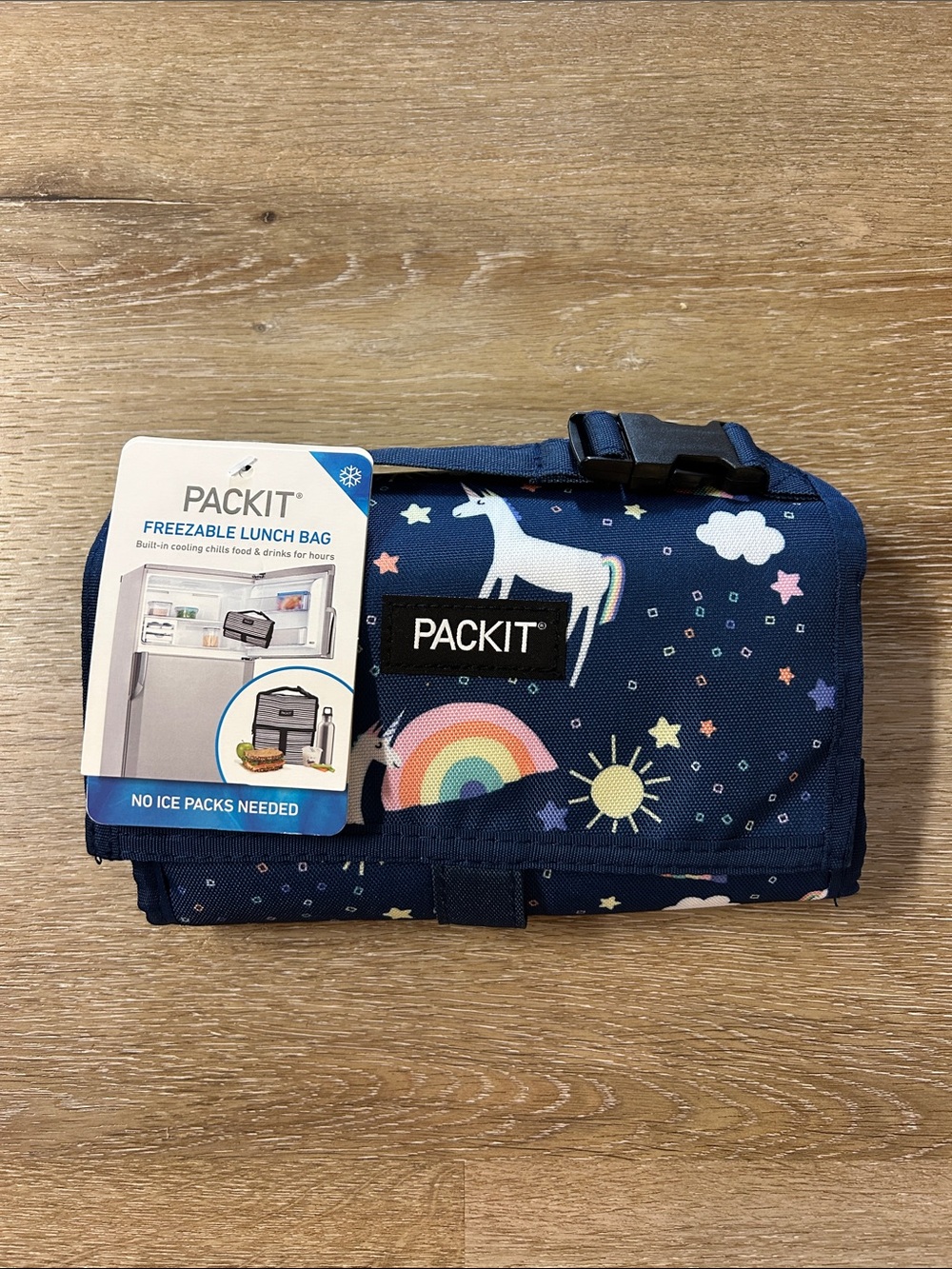 Packit Navy Blue Unicorn Freezable Lunch Bag